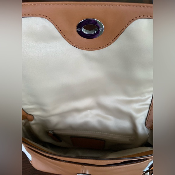 Coach Color block Tan and Orange Crossbody Bag NWT - Picture 14 of 16